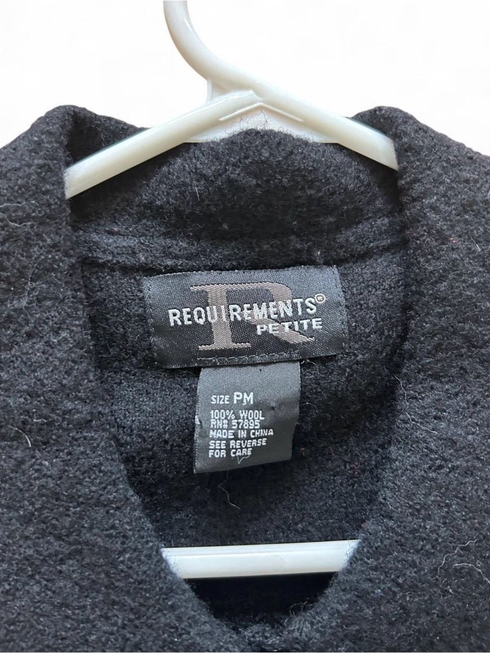 Vintage Requirements Petite Black Wool Cardigan